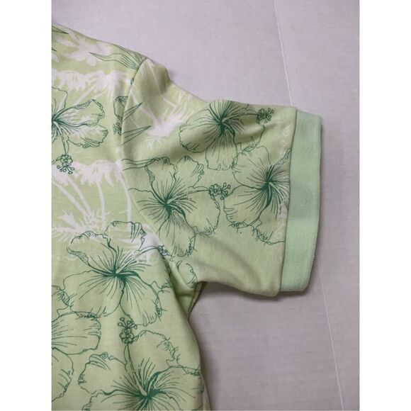 Vintage Foilage Patterned Polo Style Top - Picture 3 of 7